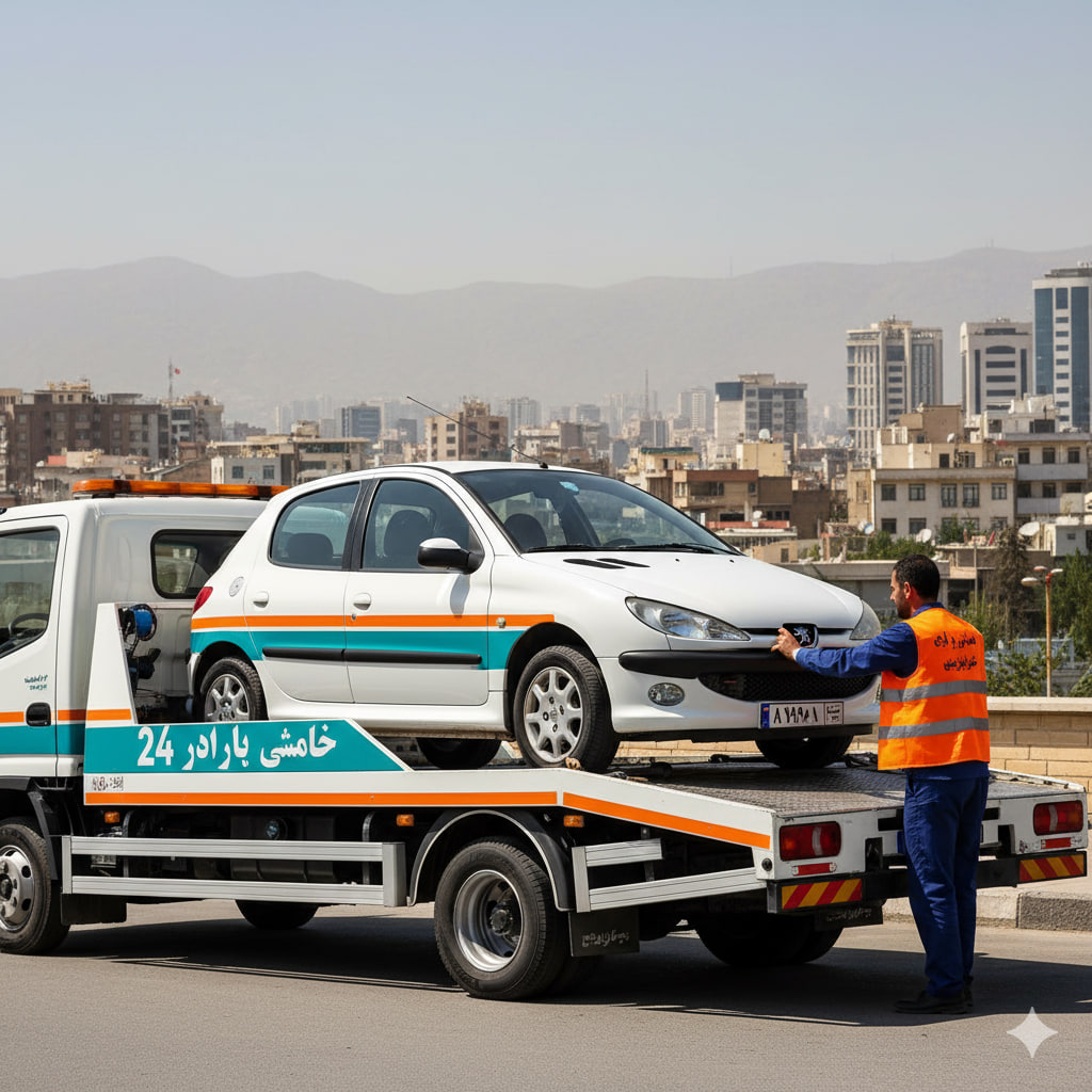 یدک‌کشی خودرو با خودروبر کفی در تهران