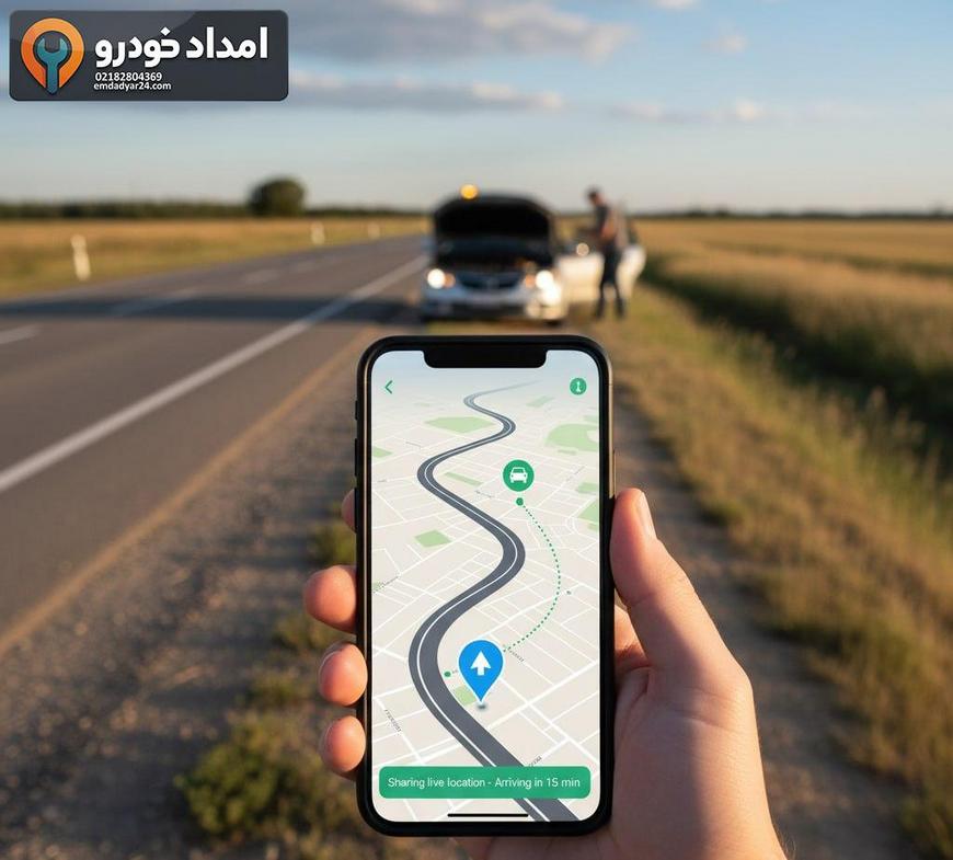 نقشه روی موبایل برای اشتراک لوکیشن دقیق با امدادگر