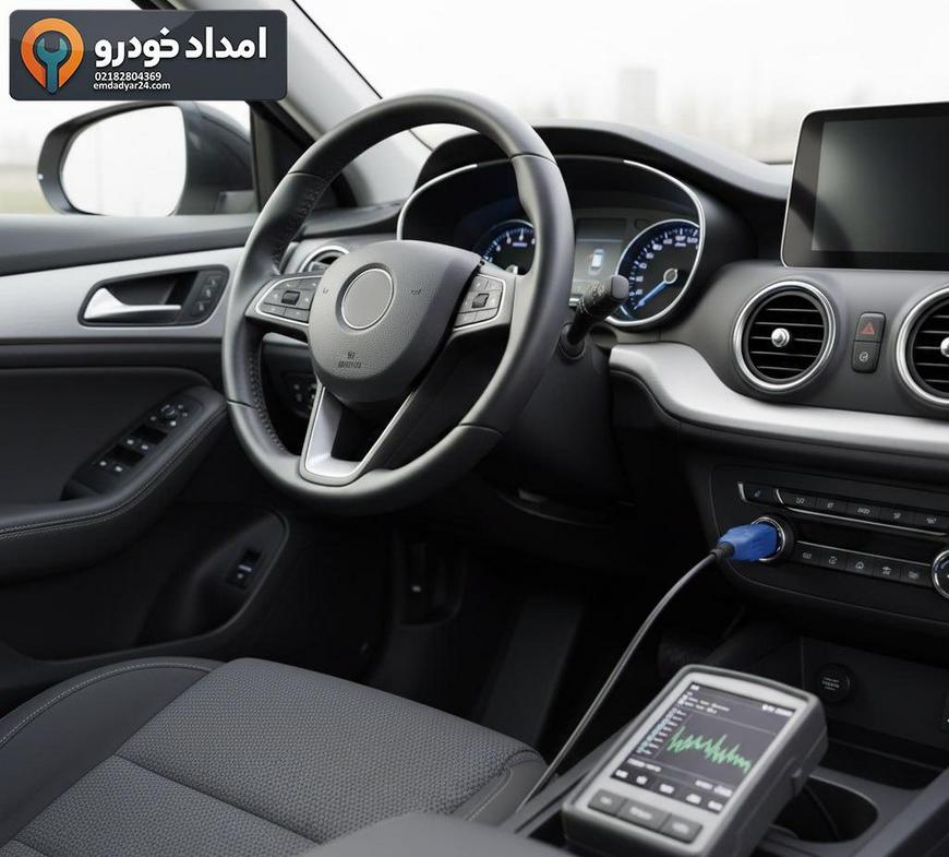 نمای داخل کابین رسپکت هنگام اتصال OBD برای عیب‌یابی
