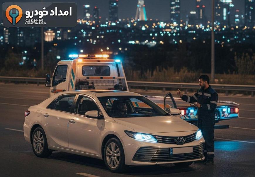 نقشه استایلیزه پوشش امداد خودرو تویوتا در مناطق مختلف تهران