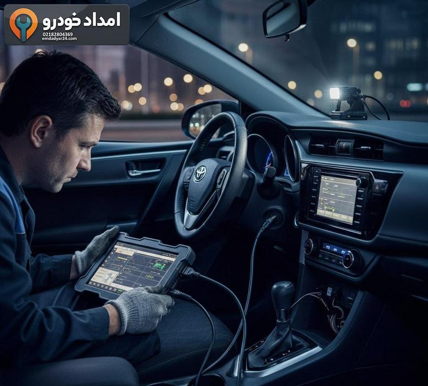 اتصال دستگاه دیاگ به تویوتا کرولا هیبرید 2017 برای بررسی خطای هیبرید