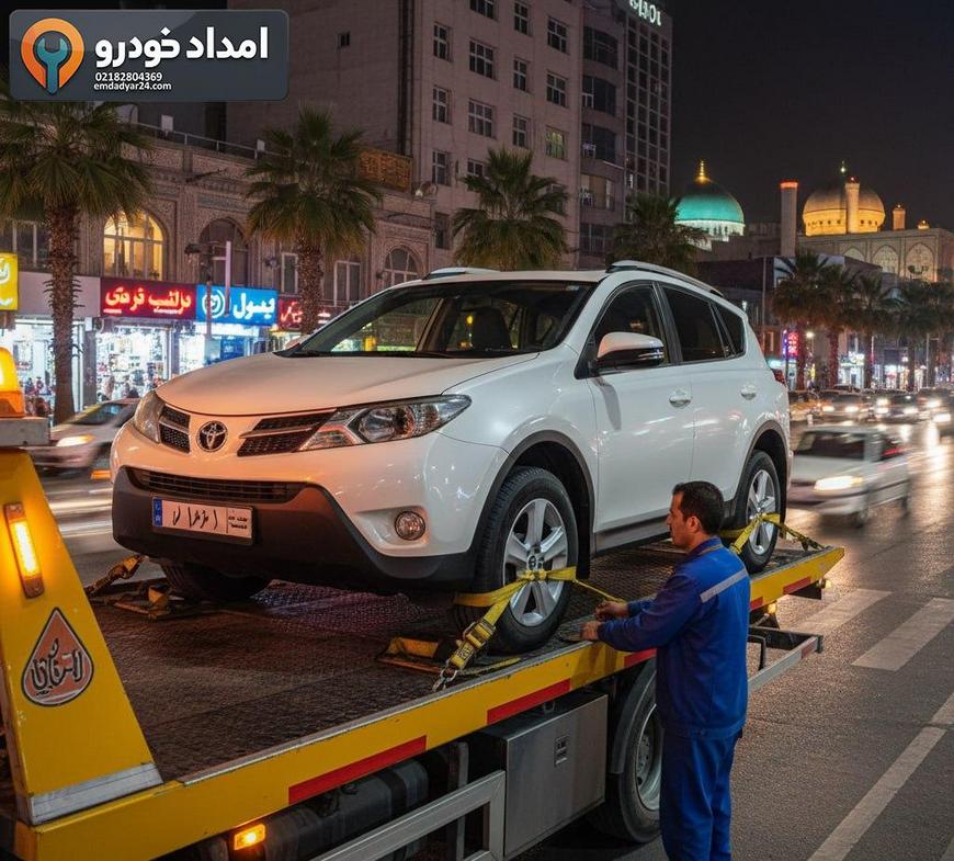 یدککشی تویوتا راو4 2014 روی کفیبر در تهران