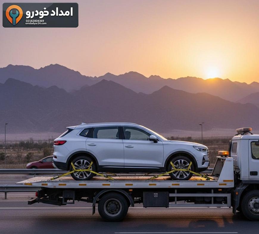 حمل هایما روی کفی‌بر با مهار چهار نقطه‌ای در بزرگراه