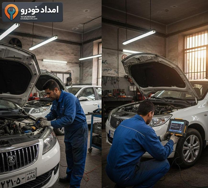 بررسی خطای موتور سورن پلاس و دنا پلاس با دستگاه دیاگ