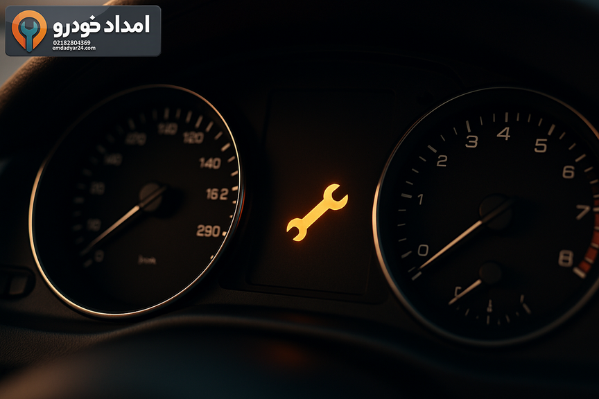 پشت آمپر خودرو با آیکون سرویس (بدون متن) برای آموزش ریست چراغ سرویس آریزو 6