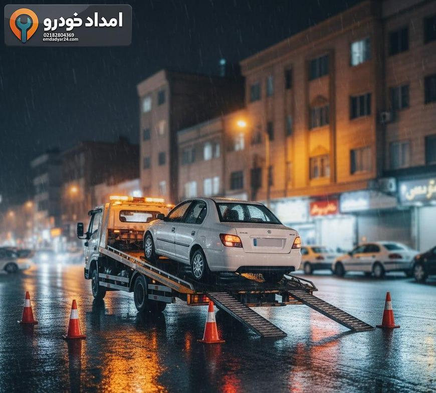 بارگیری ایمن خودروی سورن روی یدککش کفی در تهران