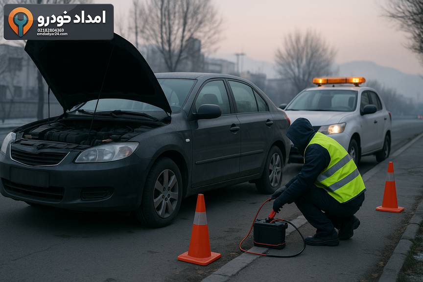 بررسی خودروی روشن‌نشده با صدای تق‌تق استارت در تهران