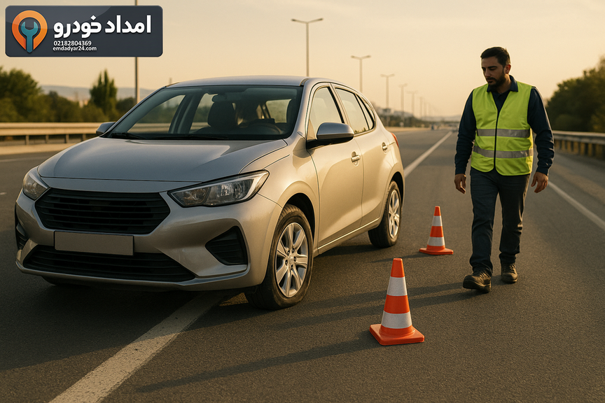 اطلس پنچر‌شده در محل امن کنار بزرگراه